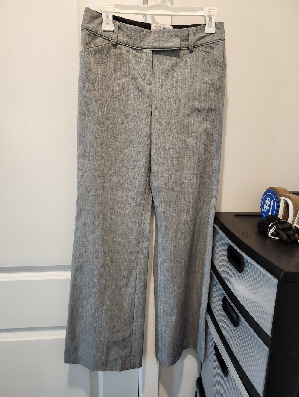 White House Black Market Light Gray Flarw-Leg Trousers